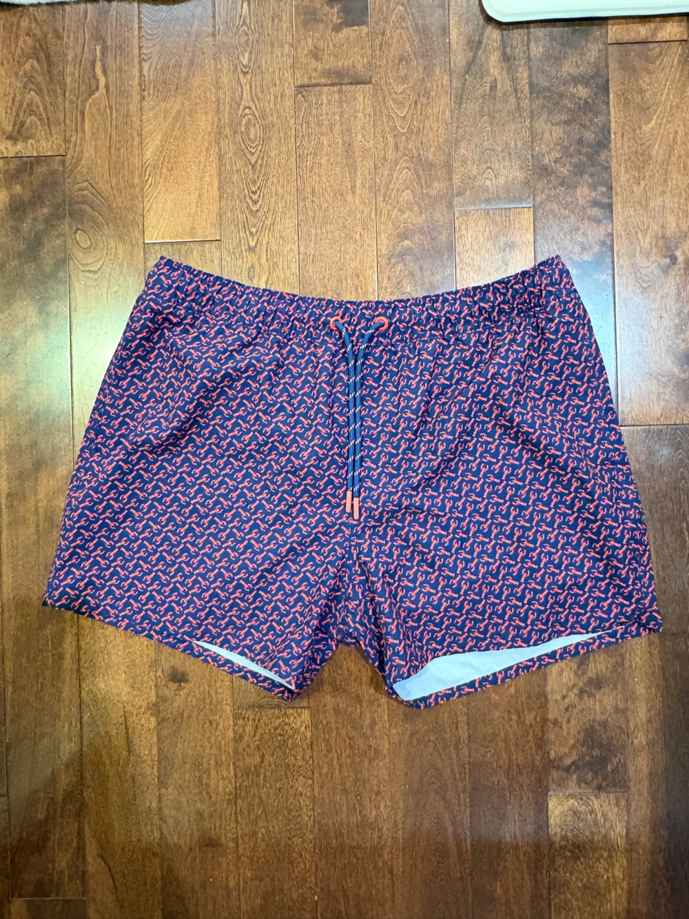 IZOD saltwater Navy Swim Trunks with lobster Print- size XL